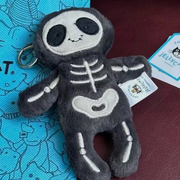 Jellycat Skeleton Bob Bag Charm Keychain Plush NWT with Dust Bags Halloween Gift - Picture 2 of 6